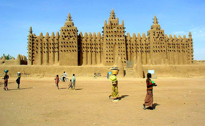The mosque Djenne - a great clay monument of Timbuktu, Mali